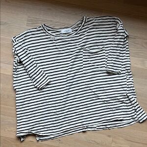 Carly Jean Los Angeles Black and White Striped Top